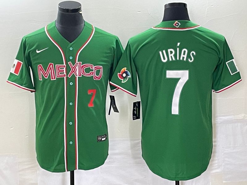 Men 2023 World Cub Mexico #7 Urias Green white Nike MLB Jersey4->more jerseys->MLB Jersey